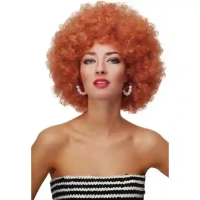 parrucca afro anni 70 colore rosso rame e1710111597964